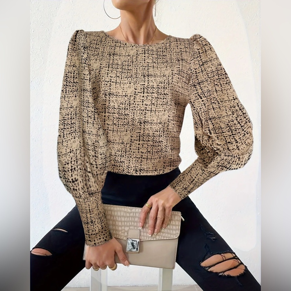 Button Back Blouse Office Long Sleeve Business Dressy Corporate Outfits (8/10)